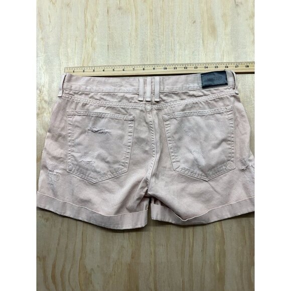 Anine Bing Cotton Shorts Soft Pink M Distressed Shorts Casual Cutoff Button Fly - Picture 6 of 10